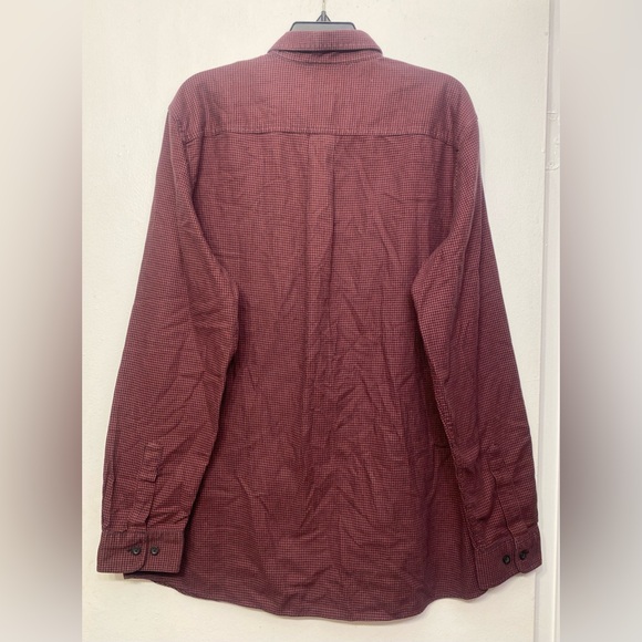 L.L. Bean Men Slightly Fitted Red Black Houndstooth Button Up Flannel Large Tall - Picture 7 of 7